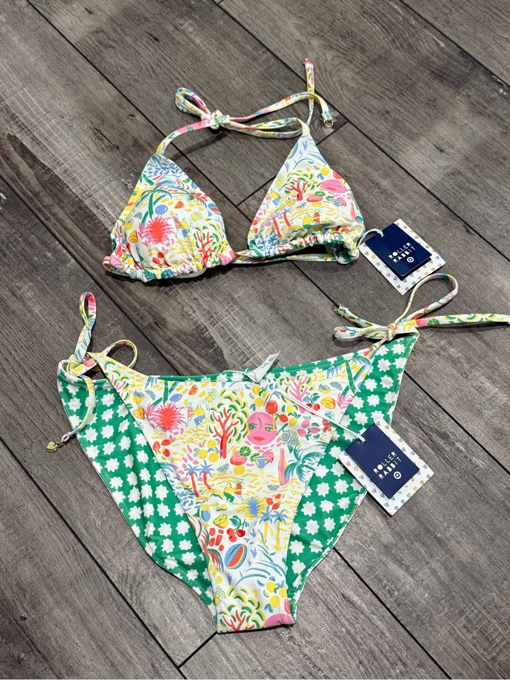 Roller Rabbit x Target Multicolor Floral Reversible Bikini - Size L